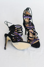 Black and Purple and Red Rope Heels