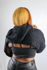 Extreme Crop Chunky Knit Hoodie
